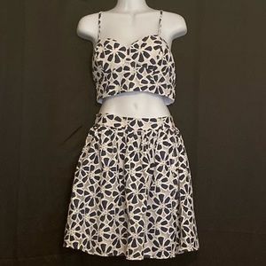 Blue and white flower sun dress